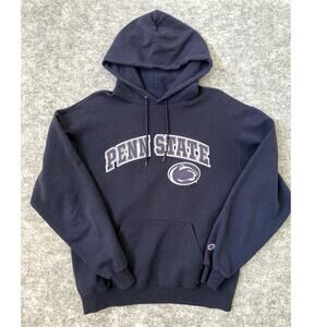 Champion Penn State University Hoodie Mens Large Blue Eco Fleece Embroidered